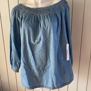 Denim off shoulder top